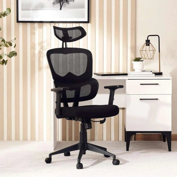 Marics Office High Back Chair Mesh Fabric - Black Pan Home
