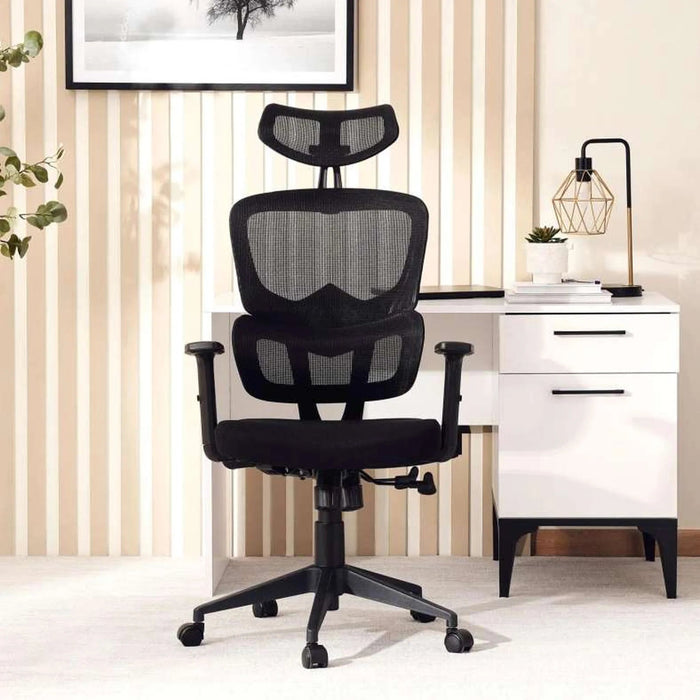 Marics Office High Back Chair Mesh Fabric - Black Pan Home
