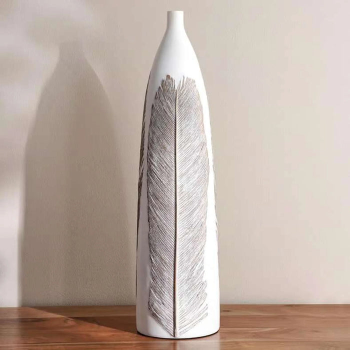 Marin Polyresin Decor Vase 14X14X52Cm - White