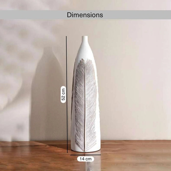Marin Polyresin Decor Vase 14X14X52Cm - White