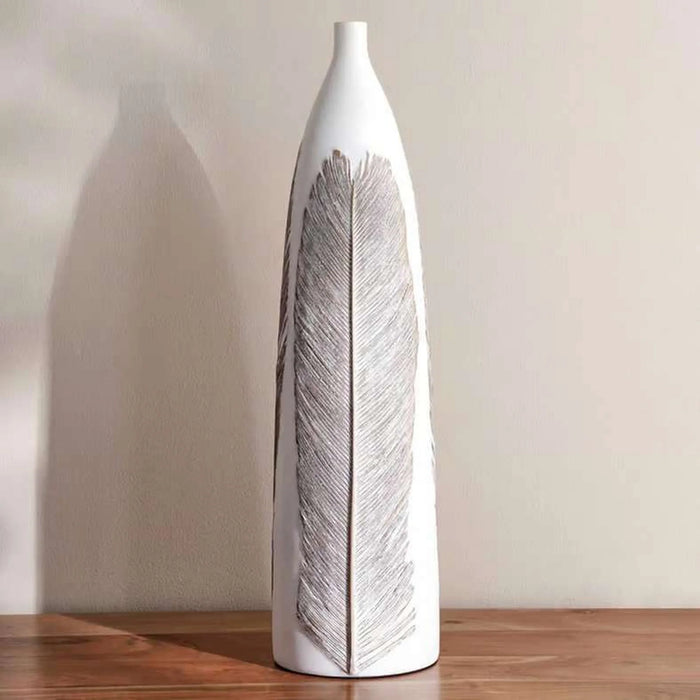 Marin Polyresin Decor Vase 16X16X60Cm - White