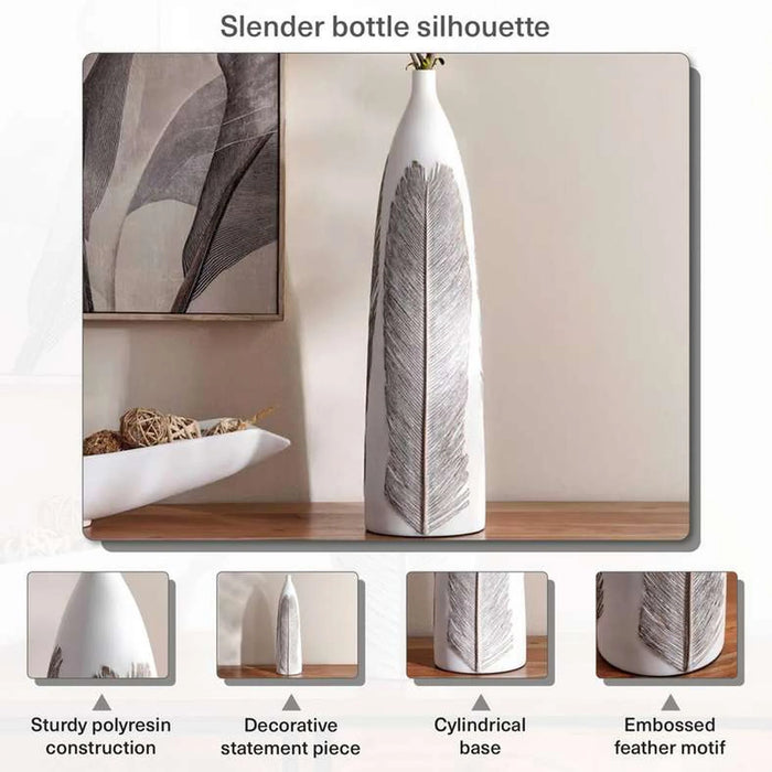 Marin Polyresin Decor Vase 16X16X60Cm - White