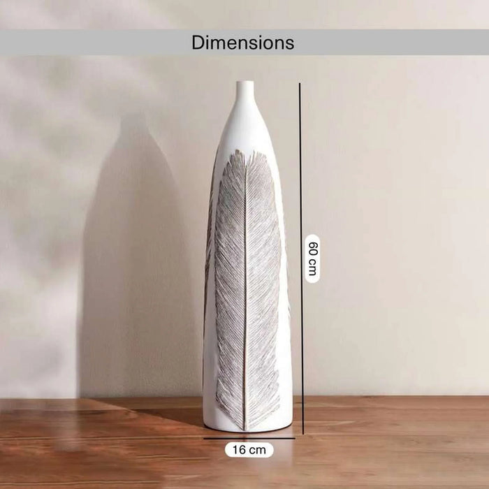 Marin Polyresin Decor Vase 16X16X60Cm - White
