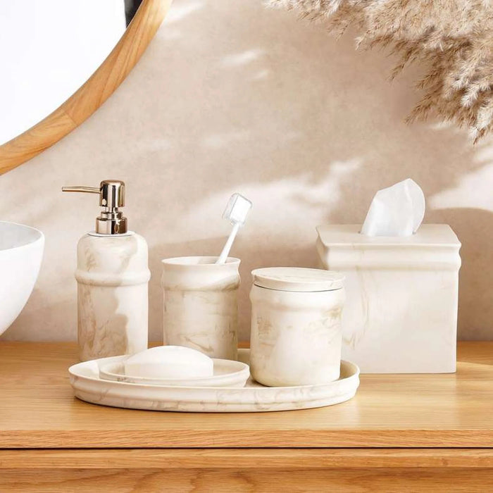 Maris Cotton Swab Jar 9.8X9.8X11 Cm - Beige Pan Home