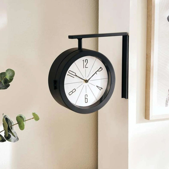 Marlow Double Sided Railway Clock 29X9X28.5Cm - Black Pan Home