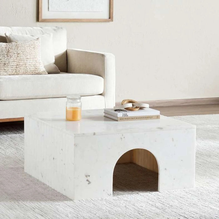 Marseille Coffee Table Marble Large - White
