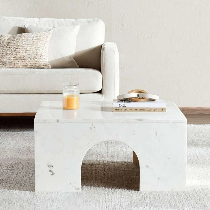 Marseille Coffee Table Marble Large - White