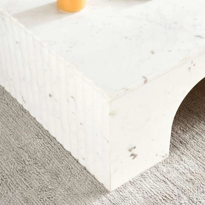 Marseille Coffee Table Marble Large - White