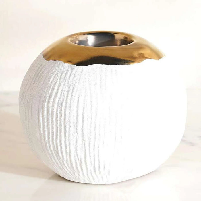 Marsh Ceramic Two Tone Candle Holder 10X10X8Cm - White