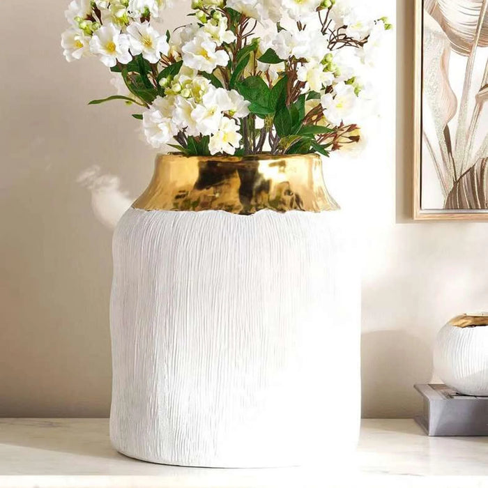 Marsh Ceramic Two Tone Vase 23X23X27Cm - White
