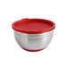 Martha Stainless Steel Mixing Bowl With Lid Dia22Cm -Chrome & Red Pan Home