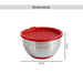 Martha Stainless Steel Mixing Bowl With Lid Dia22Cm -Chrome & Red Pan Home