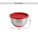 Martha Stainless Steel Mixing Bowl With Lid Dia26Cm -Chrome & Red Pan Home