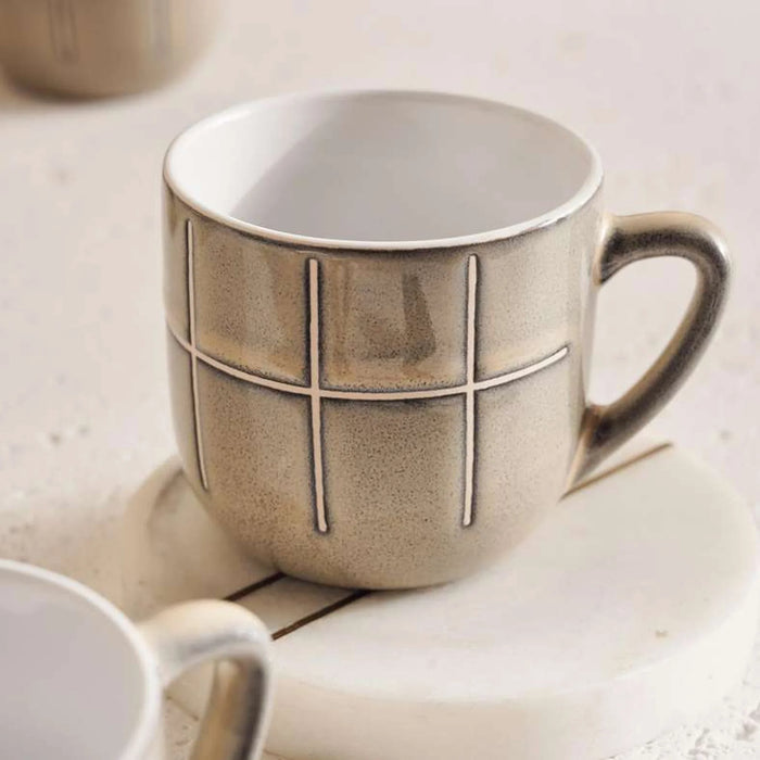 Marti 6-Piece Stoneware Espresso Mug Set 140Ml -Grey