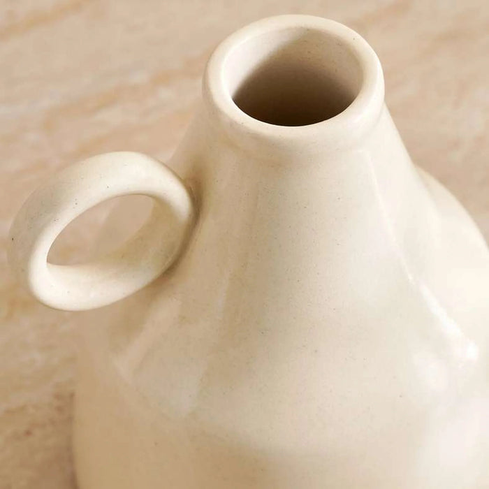 Martina Ceramic Vase With Handles 11X13.5Cm- White