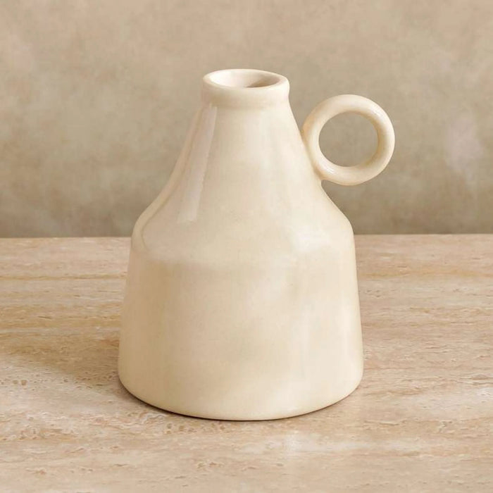Martina Ceramic Vase With Handles 11X13.5Cm- White