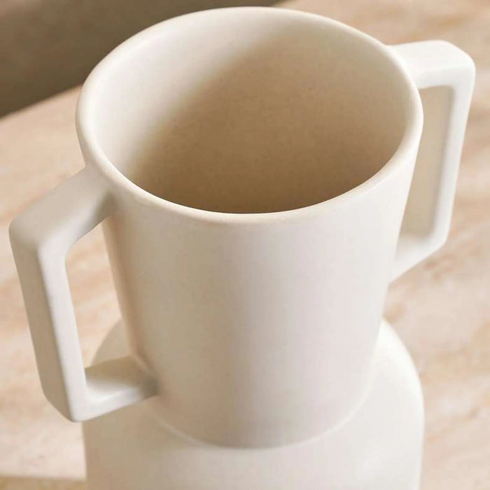 Martina Ceramic Vase With Handles 12X25Cm- White