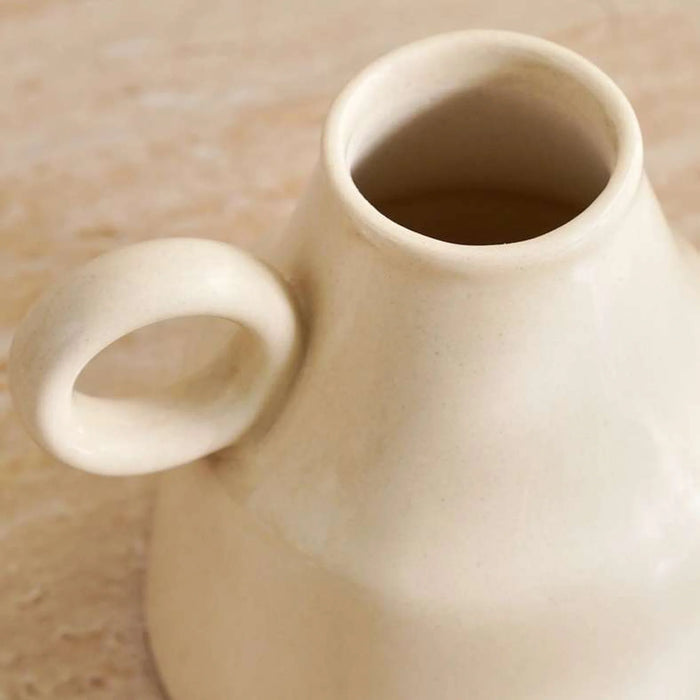 Martina Ceramic Vase With Handles 9X9.5Cm- White