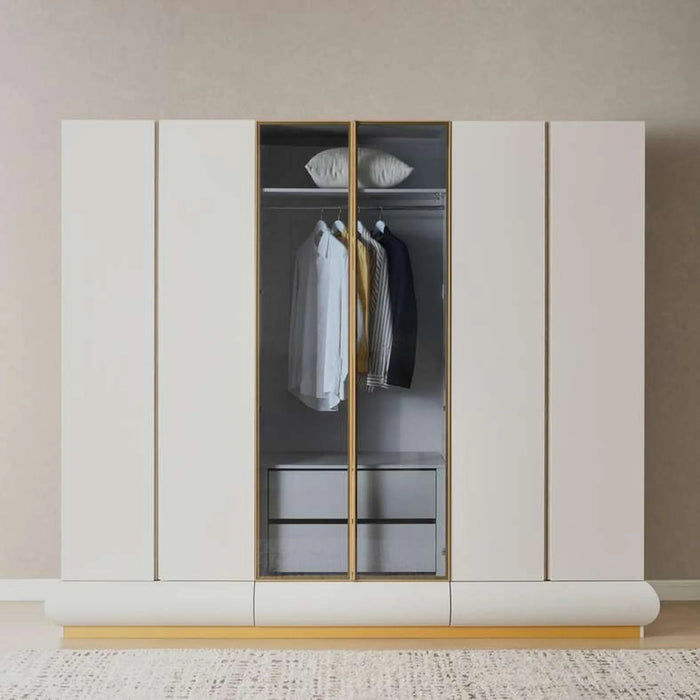 Martoni  6 Door Wardrobe - Light Grey Pan Home