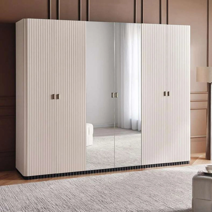 Maryaland 6 Door Wardrobe - Cream