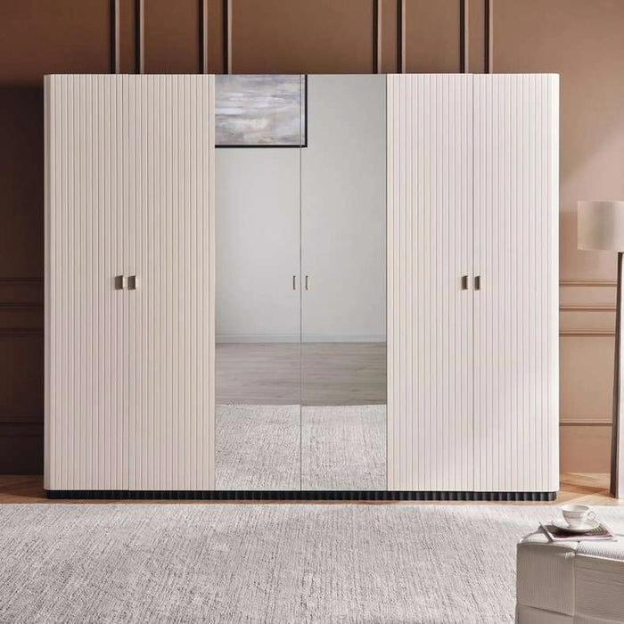 Maryaland 6 Door Wardrobe - Cream