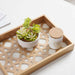 Mashrabiya Wooden Decorative Tray 36X26X4.5Cm- Gold Pan Home