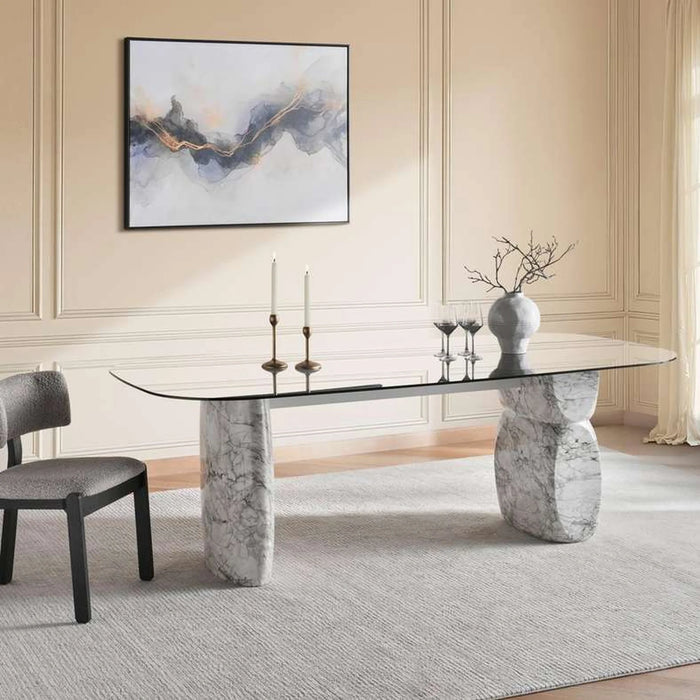 Massimo 6 Seater Dining Table - Black & White
