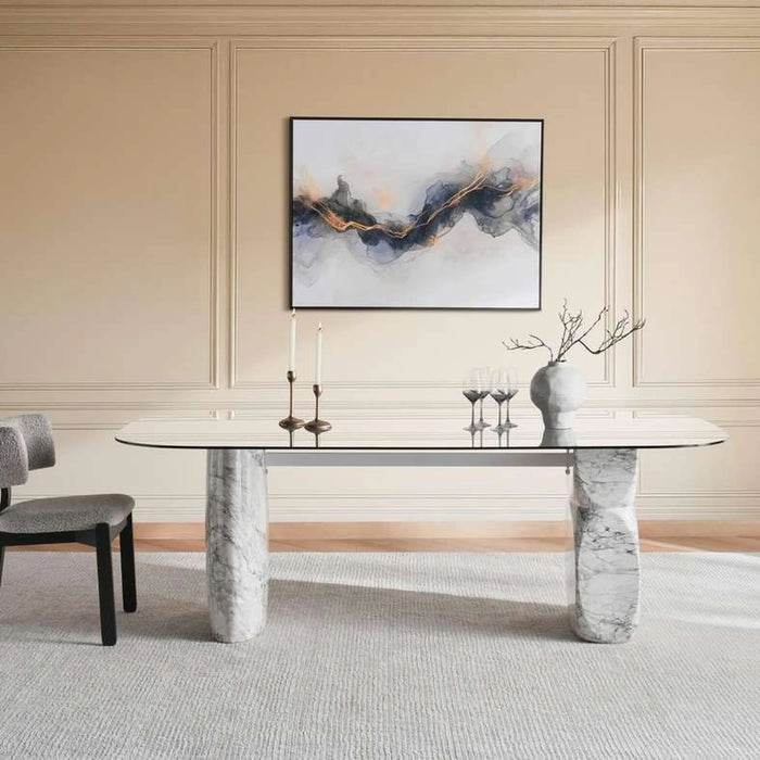 Massimo 6 Seater Dining Table - Black & White