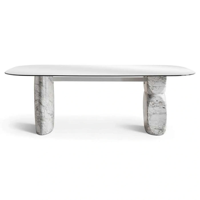 Massimo 6 Seater Dining Table - Black & White