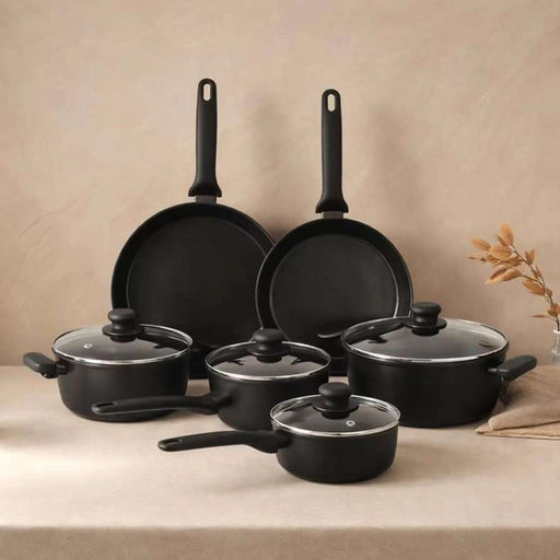 Mateo 10-Piece Cookware Set -Black Pan Home