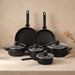 Mateo 10-Piece Cookware Set -Black Pan Home