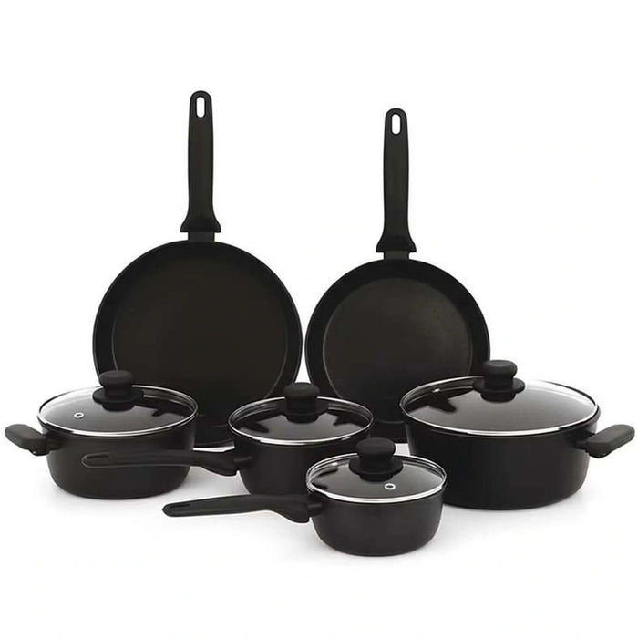 Mateo 10-Piece Cookware Set -Black Pan Home