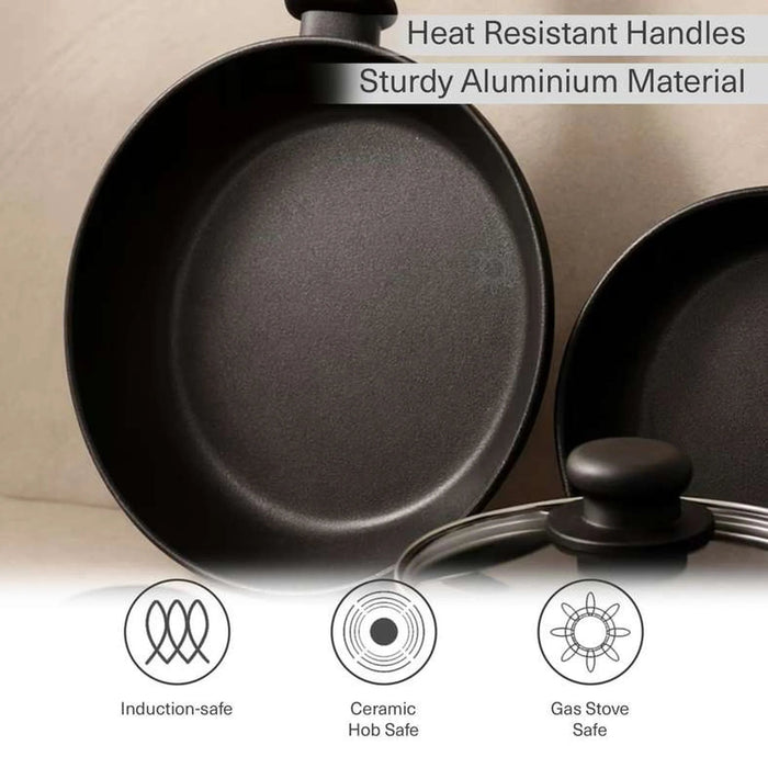 Mateo 10-Piece Cookware Set -Black Pan Home
