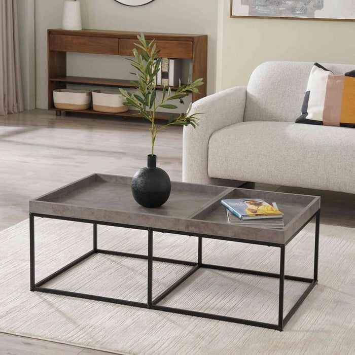 Mauri Coffee Table Melamine - Grey Black