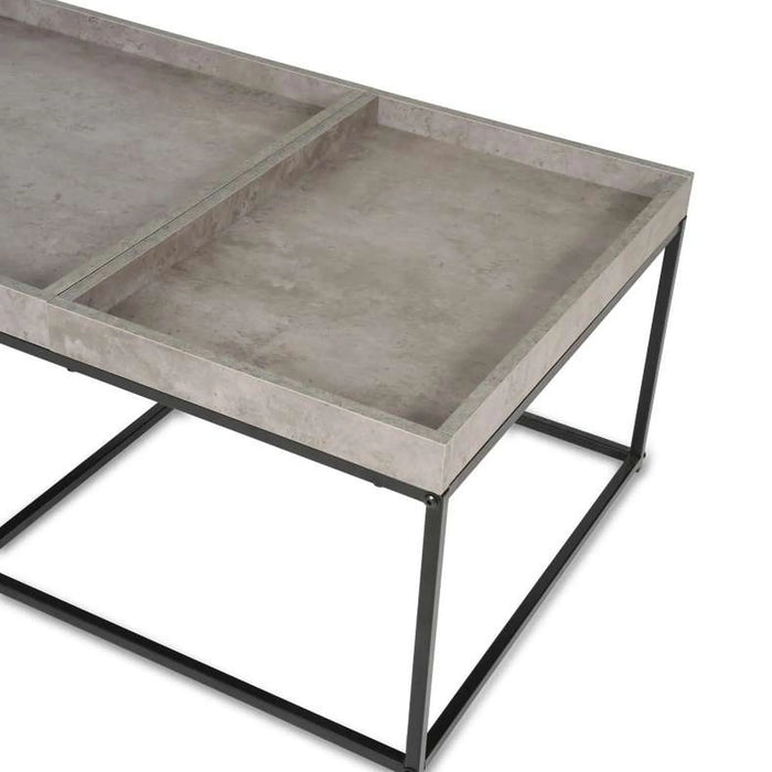 Mauri Coffee Table Melamine - Grey Black