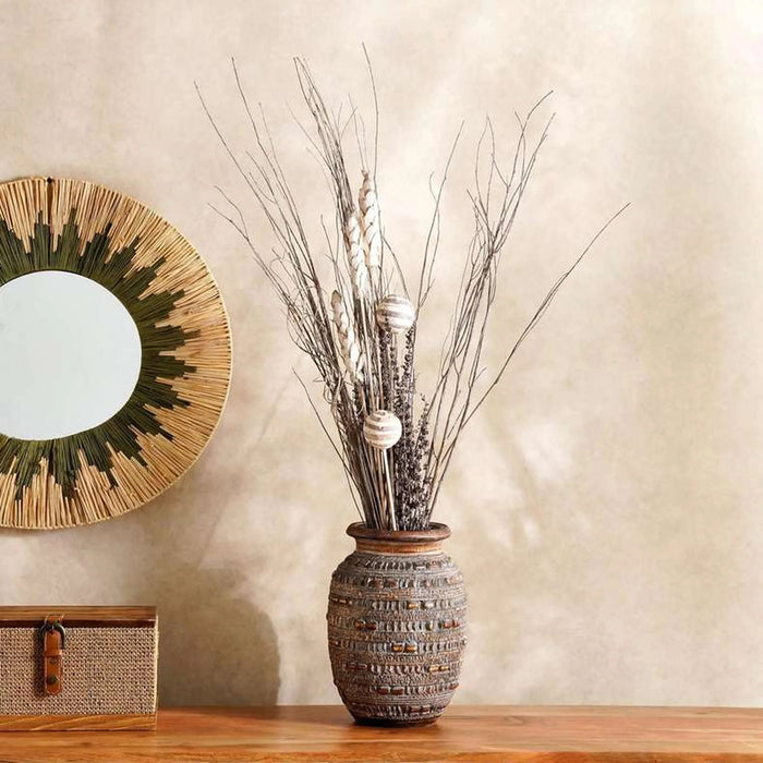 Maven Dried Plants Bouquet 100Cm- White Pan Home