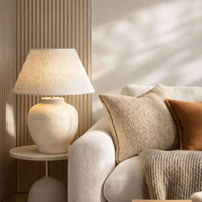 Mayer E27 Ceramic Table Lamp 45X59Cm - Cream
