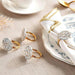 Maze Stone 4 Piece Napkin Ring Set 3.8X4Cm- Gold Pan Home