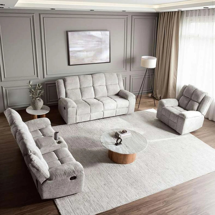 Meatdow Mat 3 Seater Recliner Sofa - Grey