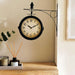 Medlar Double Sides Railway Clock 33X9X33.5Cm - Black Pan Home