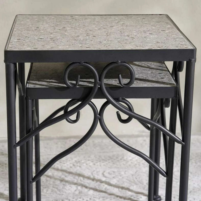 Medley 2-Piece Square Metal Planter Stand - White Pan Home