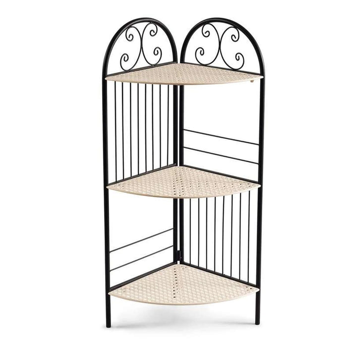 Medley 3 Tier Corner Metal Planter Stand 32X32X85Cm - White And Black