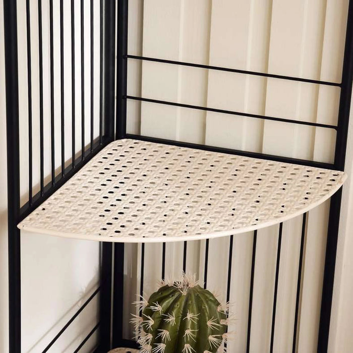 Medley 5 Tier Corner Metal Planter Stand 31X31X143Cm - White And Black