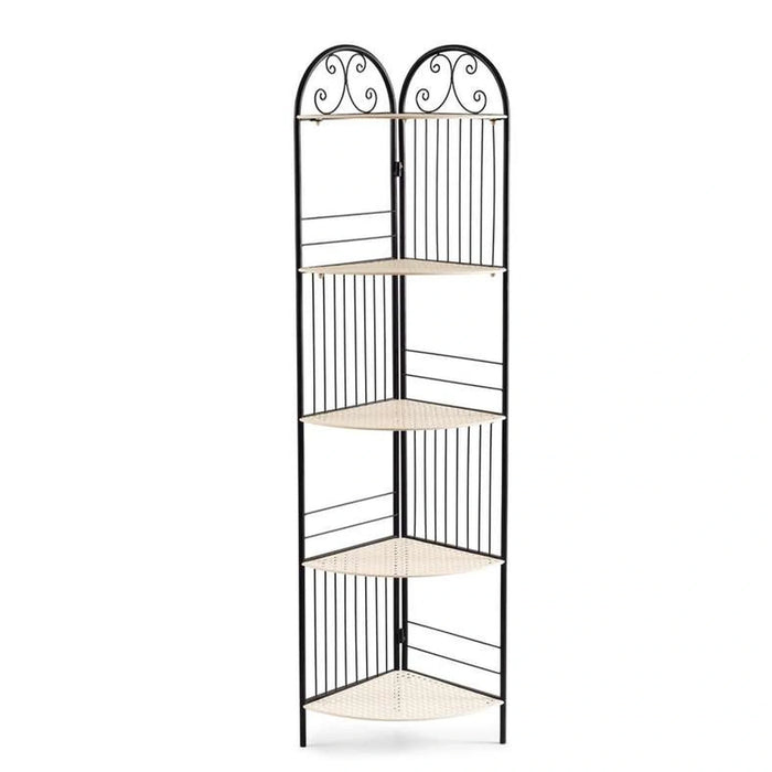 Medley 5 Tier Corner Metal Planter Stand 31X31X143Cm - White And Black