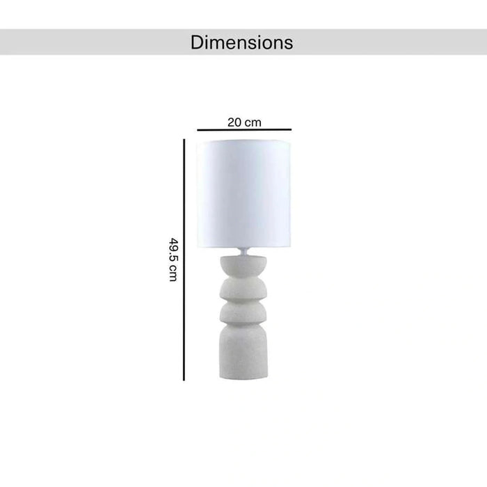 Megor E27 Ceramic Table Lamp 20X49.5Cm - White Pan Home