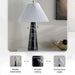 Megumi E27 Marble Table Lamp With Pull Switch 35.5X56Cm - Black Pan Home