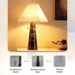 Megumi E27 Marble Table Lamp With Pull Switch 35.5X56Cm - Black Pan Home