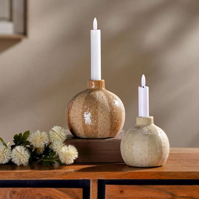 Mei Stoneware Bud Candle Holder 13X13X12.5Cm - Brown