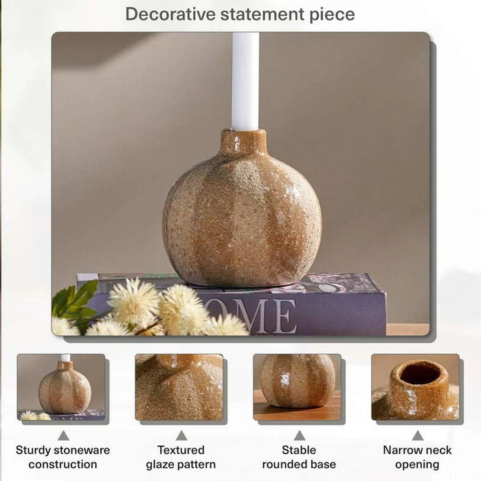 Mei Stoneware Bud Candle Holder 13X13X12.5Cm - Brown