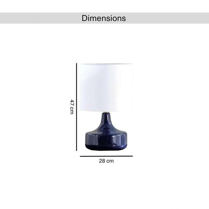 Melcra E27 Ceramic Table Lamp 28X47Cm - Blue Pan Home